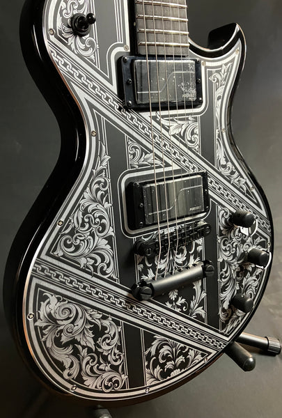 Schecter Solo-II Przym Palladium Electric Guitar Gloss Black w/ Etched Metal Faceplate
