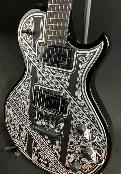 Schecter Solo-II Przym Palladium Electric Guitar Gloss Black w/ Etched Metal Faceplate