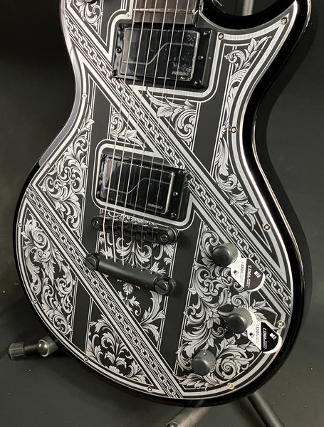 Schecter Solo-II Przym Palladium Electric Guitar Gloss Black w/ Etched Metal Faceplate