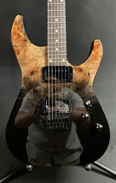 Schecter C-1 Standard Electric Guitar Black Fade Burst Burl Finish