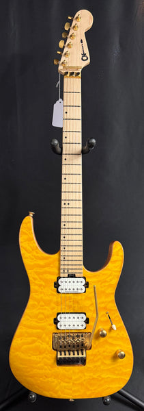Charvel Pro-Mod DK24 HH FR M Mahogany Electric Guitar Quilted Dark Amber Finish
