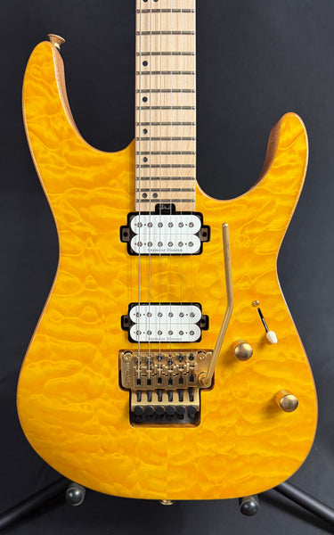 Charvel Pro-Mod DK24 HH FR M Mahogany Electric Guitar Quilted Dark Amber Finish