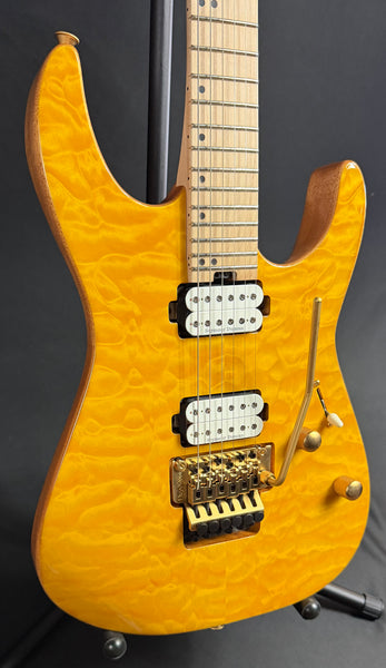 Charvel Pro-Mod DK24 HH FR M Mahogany Electric Guitar Quilted Dark Amber Finish
