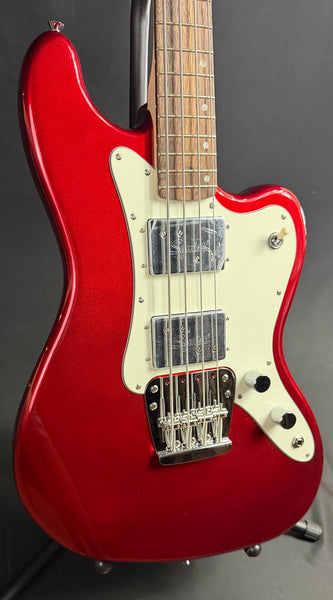 Squier Paranormal Rascal Bass 4-String Bass Guitar Candy Apple Red Finish