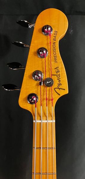 Fender American Ultra Precision Bass 4-String Bass Guitar Arctic Pearl w/ OHSC