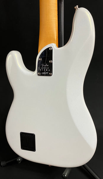Fender American Ultra Precision Bass 4-String Bass Guitar Arctic Pearl w/ OHSC