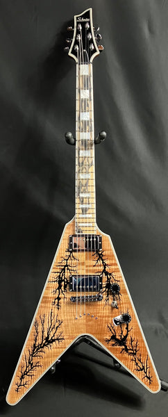 Schecter V-1 Electro-Resin Electric Guitar Gloss Natural Finish (584)