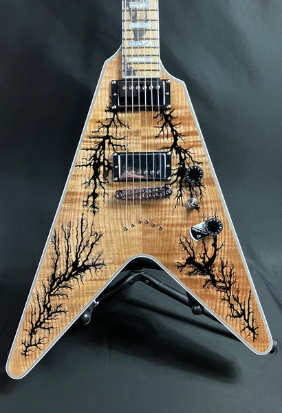 Schecter V-1 Electro-Resin Electric Guitar Gloss Natural Finish (584)