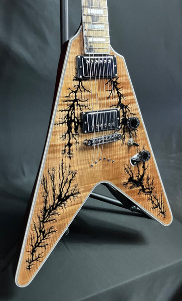 Schecter V-1 Electro-Resin Electric Guitar Gloss Natural Finish (584)