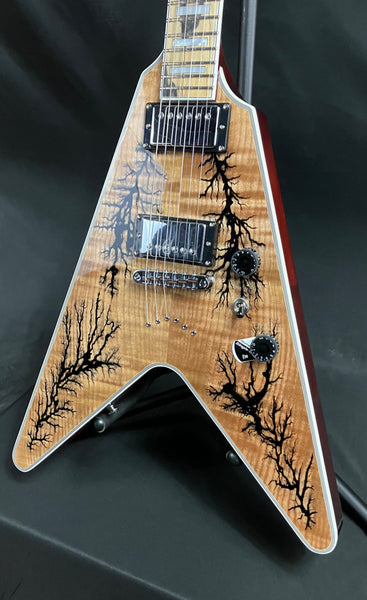 Schecter V-1 Electro-Resin Electric Guitar Gloss Natural Finish (584)