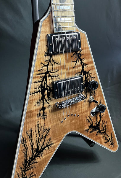 Schecter V-1 Electro-Resin Electric Guitar Gloss Natural Finish (584)