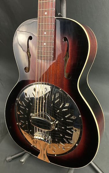 Recording King RR-41E-VS Rattlesnake Round Neck Resonator Vintage Sunburst w/ Fishman Nashville