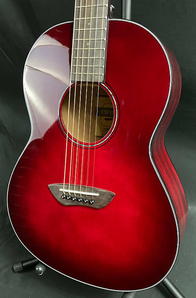 Yamaha CSF1MCRB Parlor Acoustic-Electric Guitar Crimson Red Burst w/ Gig Bag