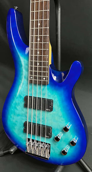 Schecter C-5 Plus 5-String Bass Guitar Quilted Ocean Blue Burst