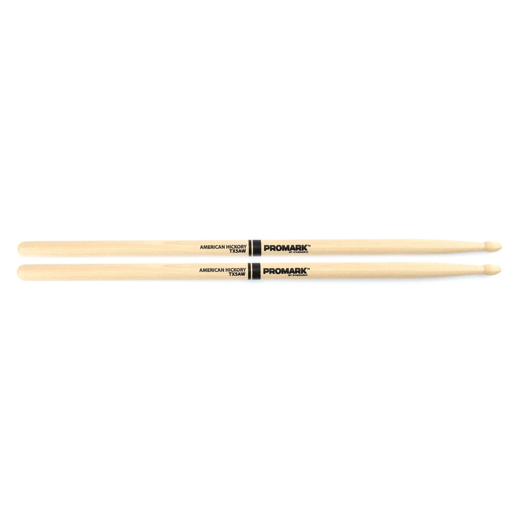 Promark TX5AW American Hickory 5A Wood Tip Drum Sticks