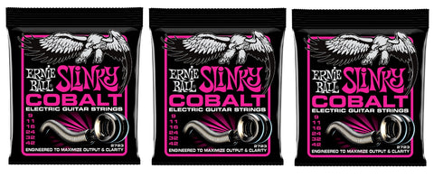 Ernie Ball 2723 Cobalt Super Slinky Electric Guitar Strings 9-42 (3-Pack)