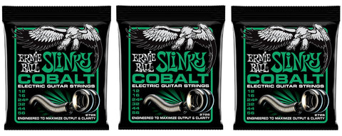 Ernie Ball 2726 Cobalt Not Even Slinky Electric Guitar Strings 12-56 (3-Pack)