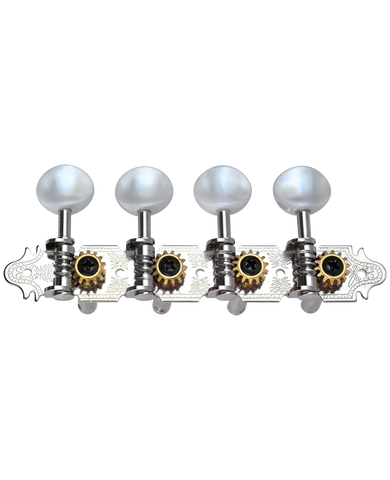 Golden Gate M-121 A-Style Mandolin Tuners -2 Planks (4+4) - Nickel Finish