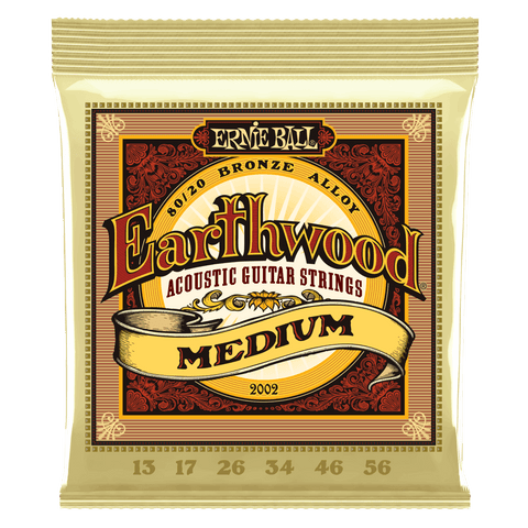 Ernie Ball 2002 Earthwood Acoustic Guitar Strings Bronze Medium 13-56
