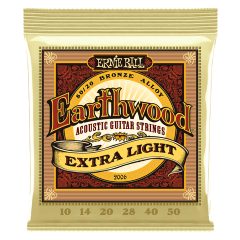 Ernie Ball 2006 Earthwood Acoustic Guitar Strings Extra Light Bronze 10-50
