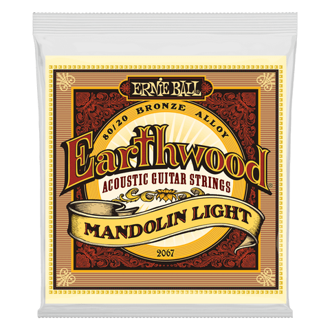 Ernie Ball 2067 Earthwood Mandolin Strings Light Bronze Loop End 9-34