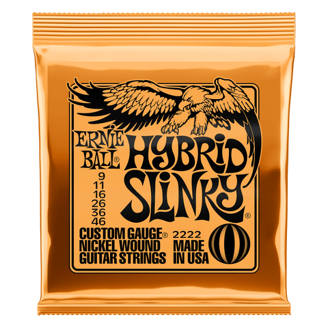 Ernie Ball 2222 Hybrid Slinky Nickel Electric Guitar Strings 9-46