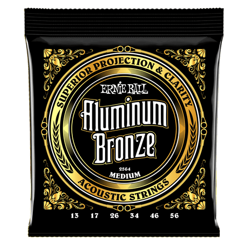 Ernie Ball 2564 Aluminum Bronze Acoustic Guitar Strings Medium 13-56