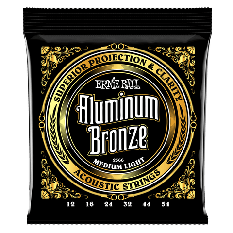 Ernie Ball 2566 Aluminum Bronze Acoustic Guitar Strings Medium Light 12-54