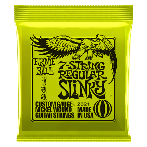 Ernie Ball 2621 7-String Regular Slinky Nickel Electric Guitar Strings 10-56