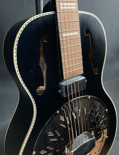 Recording King Dirty 30's Minnie Bucker Acoustic-Electric Resonator Guitar Matte Black