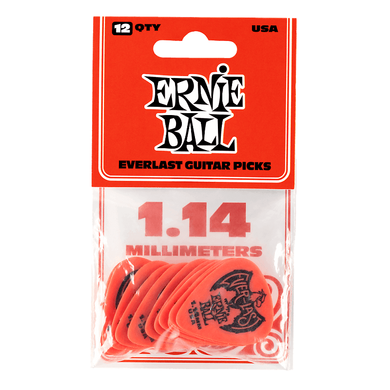 Ernie Ball Everlast 1.14mm Pick 12-Pack Red