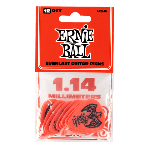 Ernie Ball Everlast 1.14mm Pick 12-Pack Red