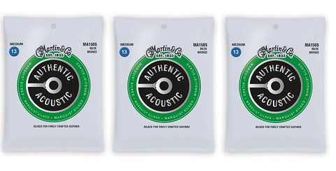 Martin MA150S Authentic Acoustic Marquis Silked Strings - 80/20 Bronze Medium (3 Pack)
