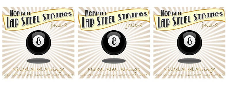 Morrell JMLS-8 Premium 8-String Lap Steel Guitar Strings Nickel Steel (3 Pack)