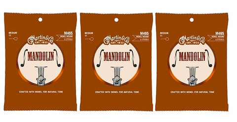 Martin M465 Monel Wound Mandolin Strings - Medium (3-Pack)