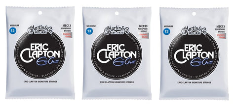 Martin MEC13 Clapton's Choice Phosphor Bronze Acoustic Guitar Strings, Medium (13-56) (3 Pack)