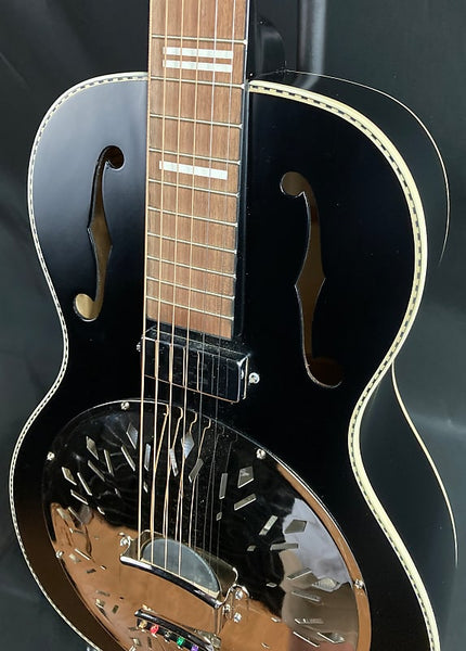 Recording King Dirty 30's Minnie Bucker Acoustic-Electric Resonator Guitar Matte Black