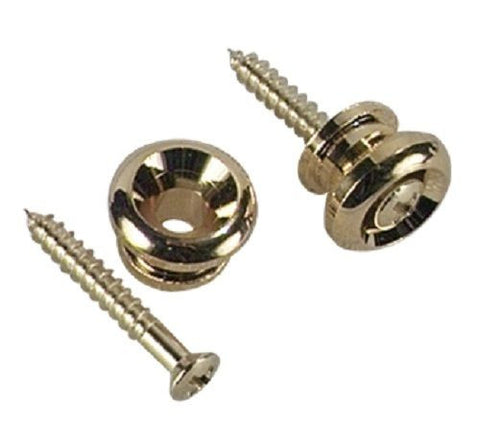 Golden Gate F-0092 Gold Plated Metal Strap Button For Guitar or Bass (Set of 2)