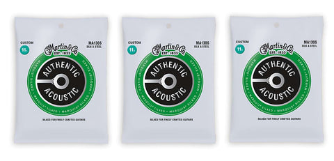 Martin MA130S Marquis Silked Acoustic Guitar Strings Silk and Steel 11.5-47 (3-Pack)