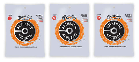 Martin MA540FX Tommy Emmanuel Signature Flex Core Acoustic Strings Light 12-54 (3-Pack)