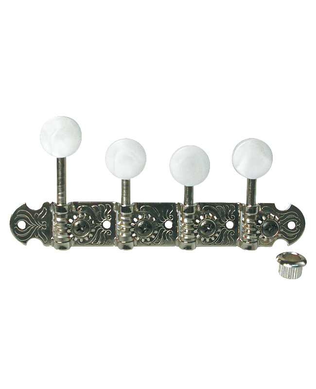 Golden Gate FM-2 F-Style Mandolin Tuners 2 Planks (4+4) Nickel w/ Pearloid Buttons