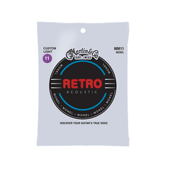 Martin MM11 Retro Monel Acoustic Guitar Strings Custom Light 11