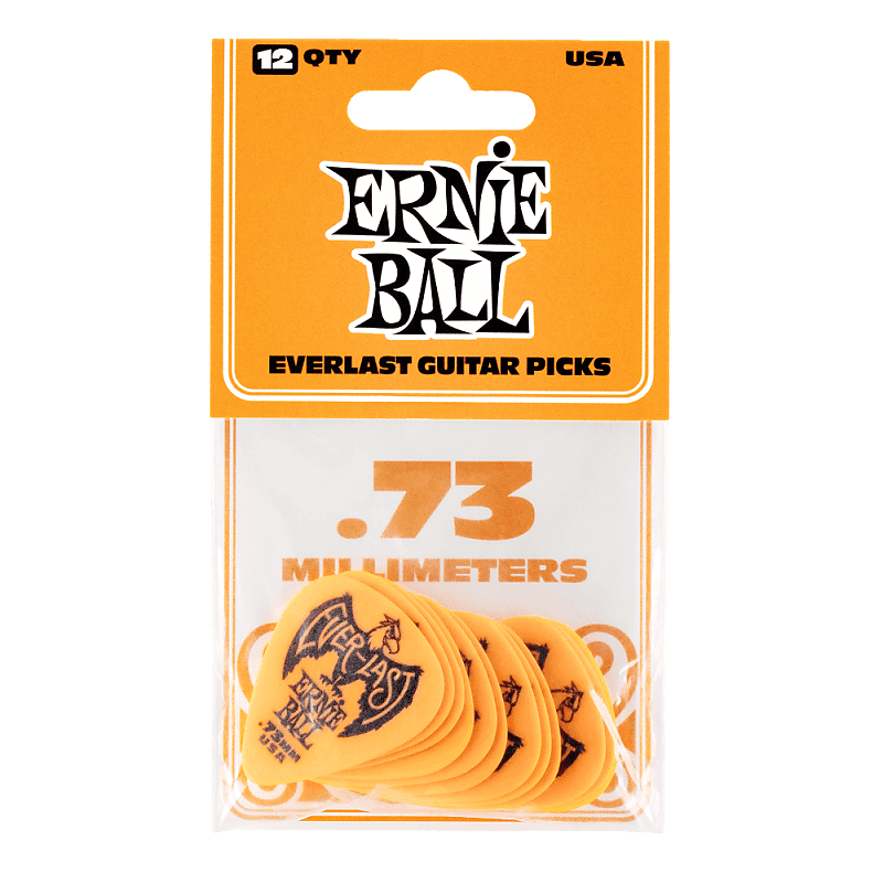 Ernie Ball Everlast .73mm Pick 12-Pack Orange