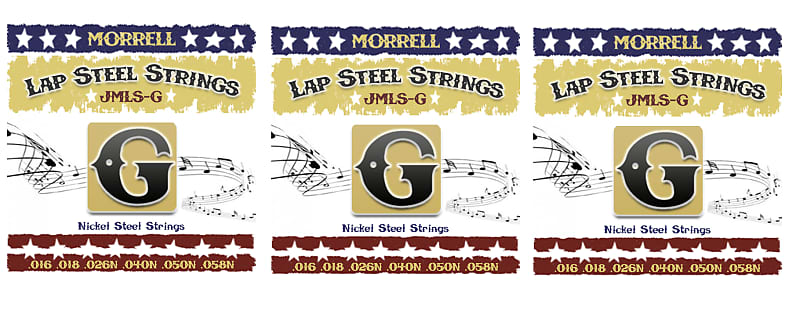 Morrell JMLS-G Nickel Steel 6-String Lap Steel Strings For G Tuning (3-Pack)