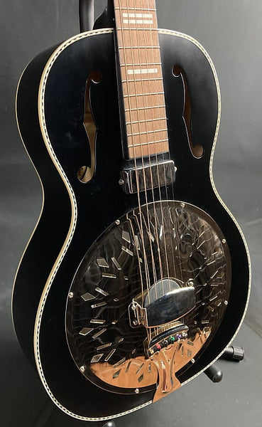 Recording King Dirty 30's Minnie Bucker Acoustic-Electric Resonator Guitar Matte Black