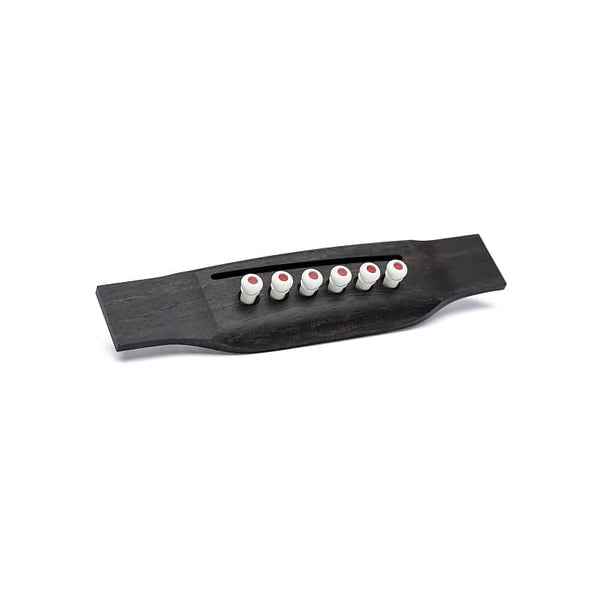 Martin APP0004 Luxe Liquidmetal Bridge Pin Set - Bone w/ Red Inlay